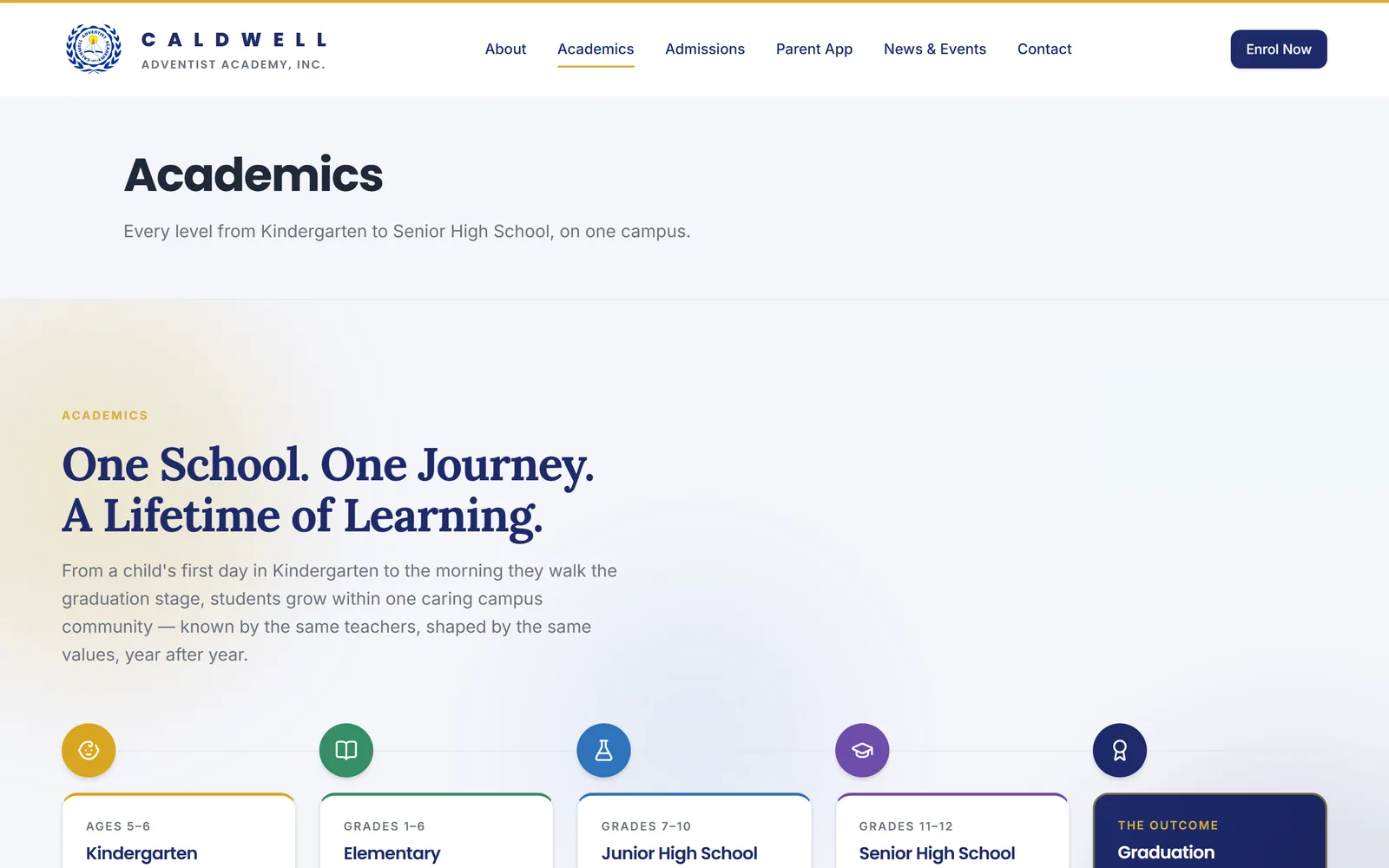 Caldwell Adventist Academy Student Monitoring Platform screen 2