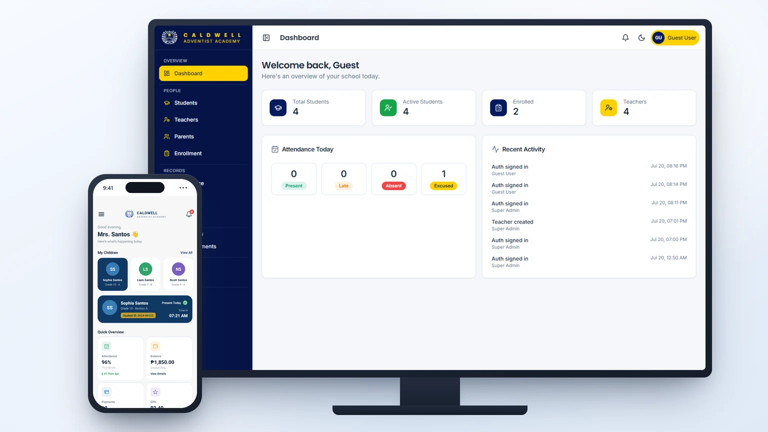 Caldwell Adventist Academy Student Monitoring Platform